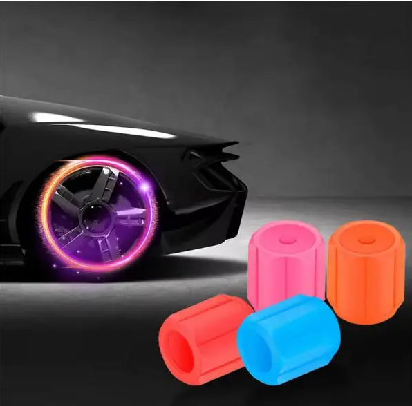 4Pcs Luminous Valve Caps – Night Glowing Tyre Caps for Car, Motorcycle & Bicycle